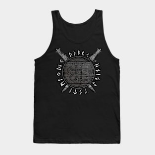 Norse Runes and Viking Shield, Warrior Tank Top